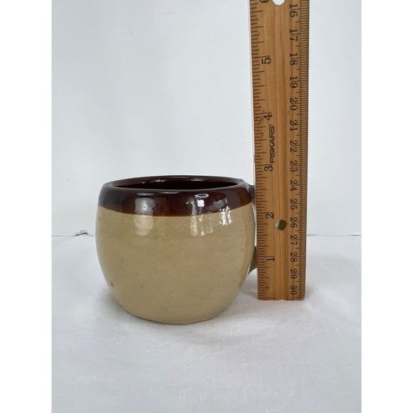 Vintage USA Tan Pottery Crock Style Mug Cup - Picture 7 of 7